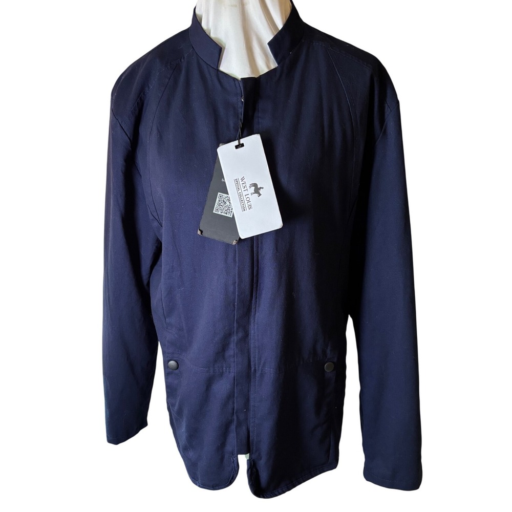 West Louis Special Collection Navy Blue Jacket Full Zip M/L Paisley